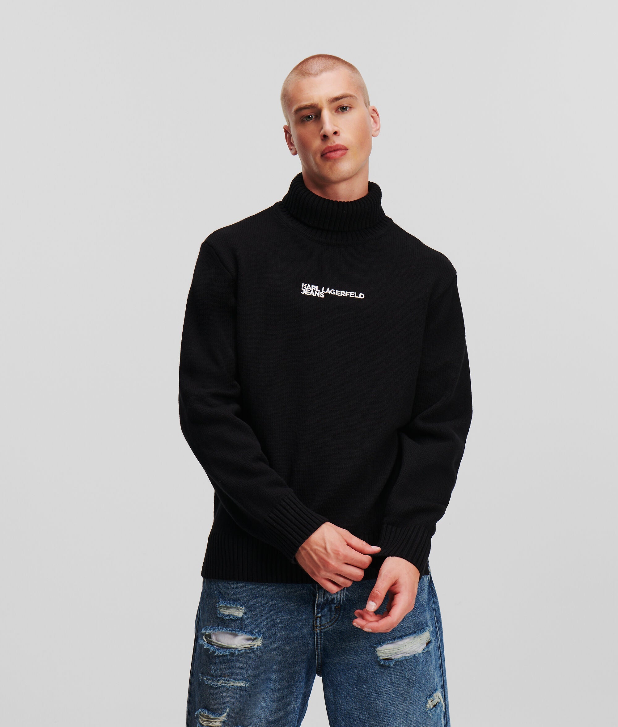 Karl Lagerfeld Суитшърт черен - Destructed Logo