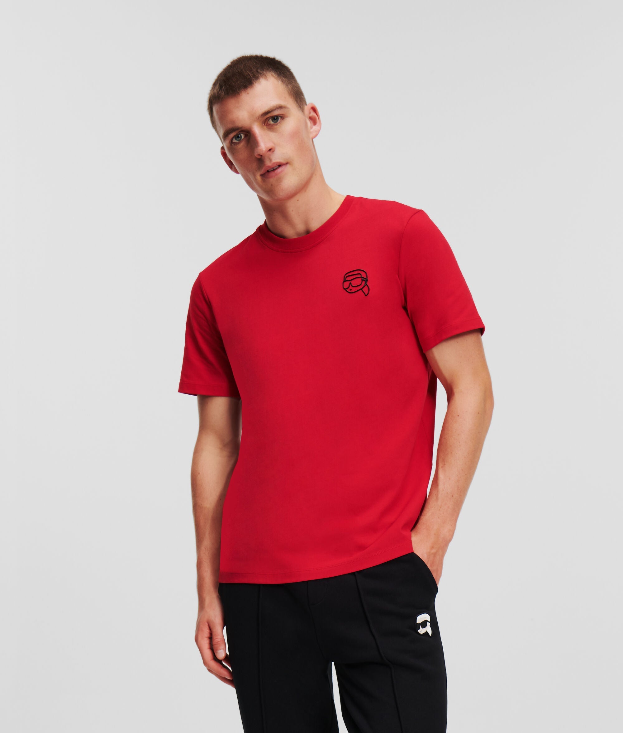 Karl Lagerfeld IKON MINI OUTLINE TEE - Тениска с принт - chili pepper