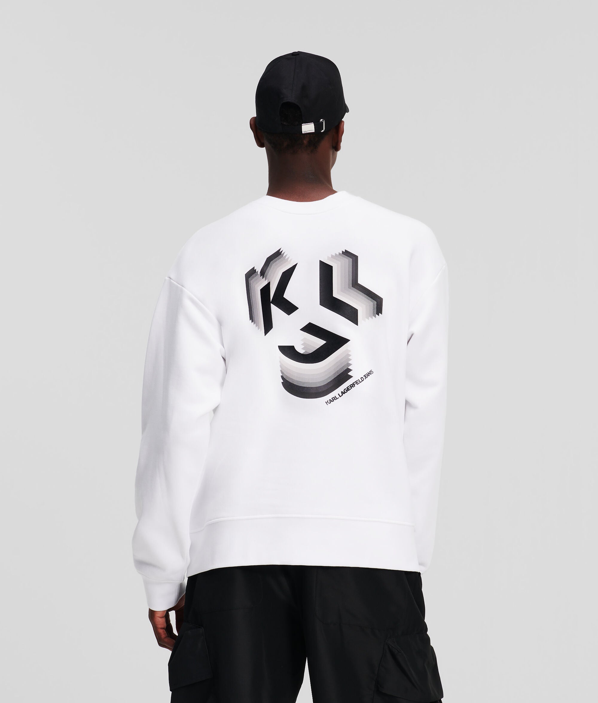 Karl Lagerfeld Jeans Суитшърт бял - 3D Monogram