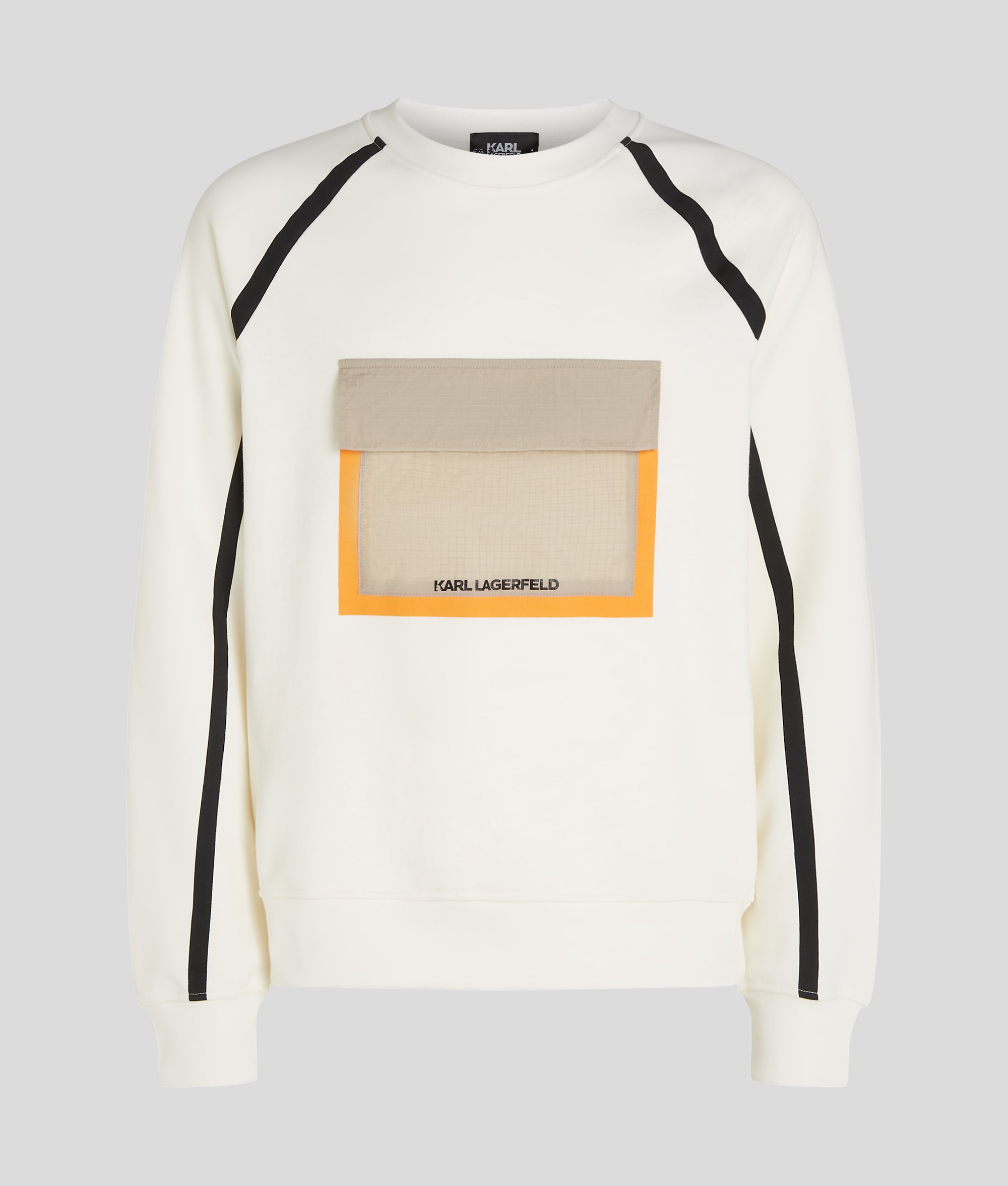 Karl Lagerfeld Мъжки Суичър С Бял Контрастен Джоб