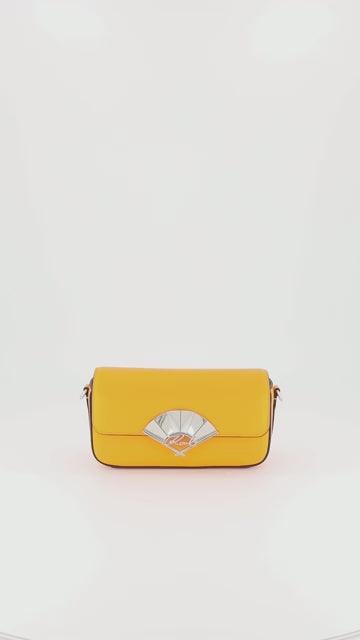 Karl Lagerfeld - малка Кожена чанта Signature, оранжево