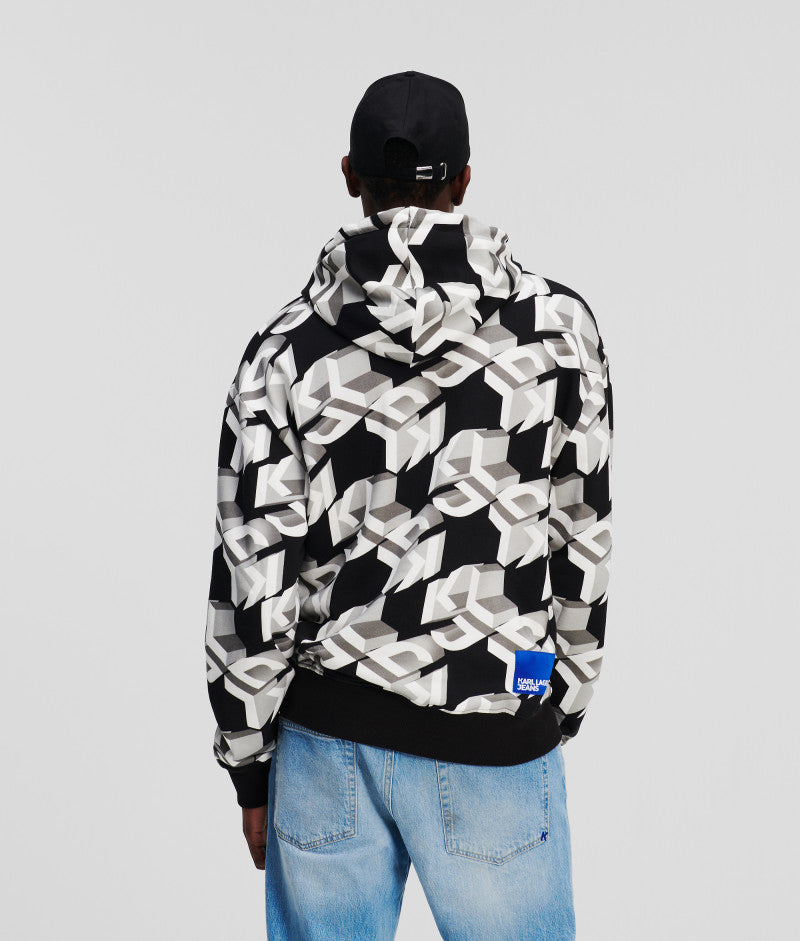 Karl Lagerfeld Jeans Суитшърт с качулка - Relaxed Monogram