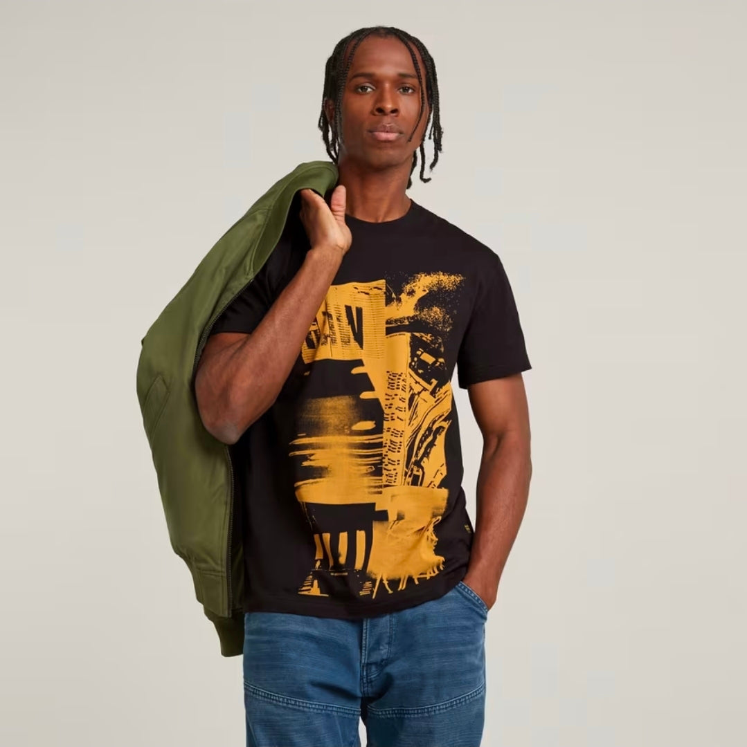 G-Star RAW Тениска с принт с надпис на списание