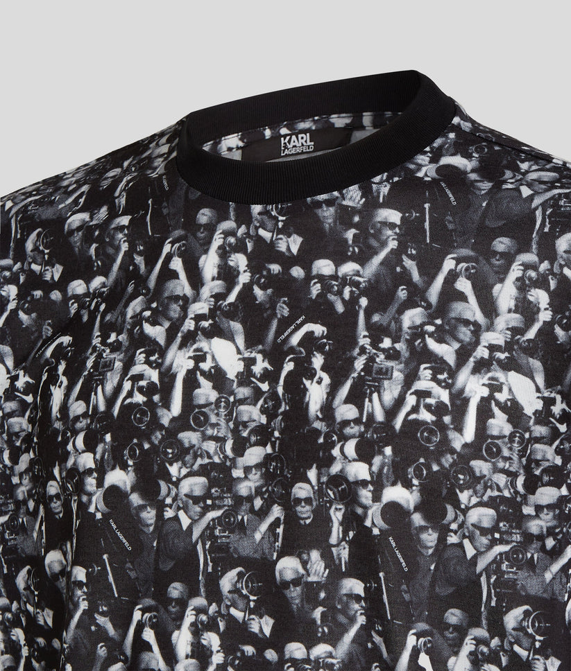 Karl Lagerfeld тениска от органичен памук с принт PAPARAZZI