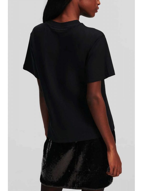 Памучна тениска Karl Lagerfeld
в черно