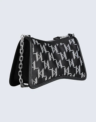 Karl Lagerfeld - Чанта K/Seven Element с декоративни камъни, Черен