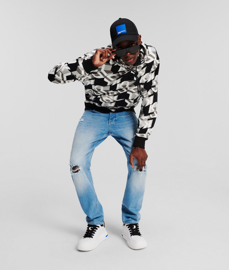 Karl Lagerfeld Jeans Суитшърт с качулка - Relaxed Monogram