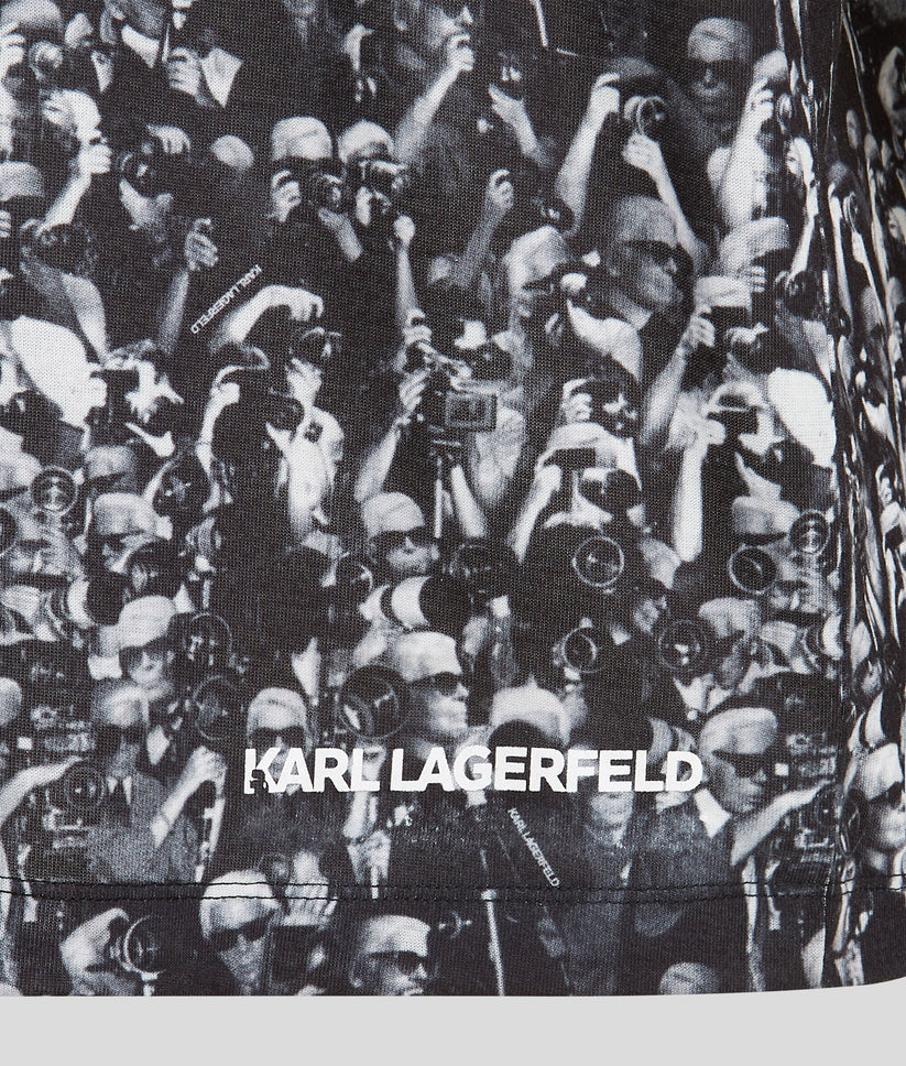 Karl Lagerfeld тениска от органичен памук с принт PAPARAZZI