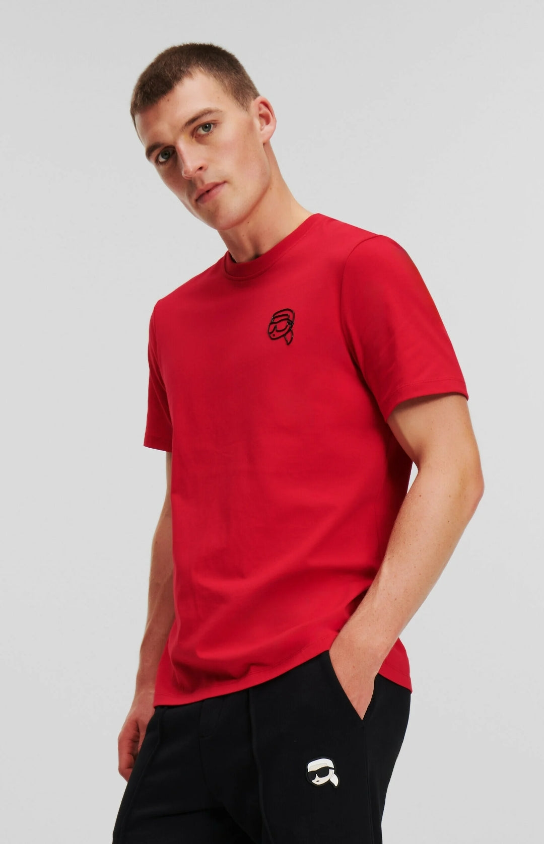 Karl Lagerfeld IKON MINI OUTLINE TEE - Тениска с принт - chili pepper
