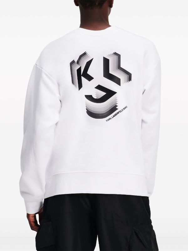 Karl Lagerfeld Jeans Суитшърт бял - 3D Monogram