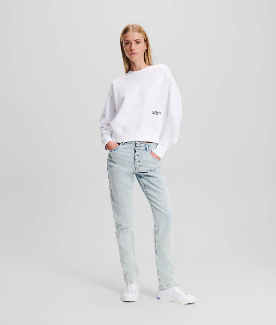 KARL LAGERFELD JEANS - Суитшърт с лого, Бял