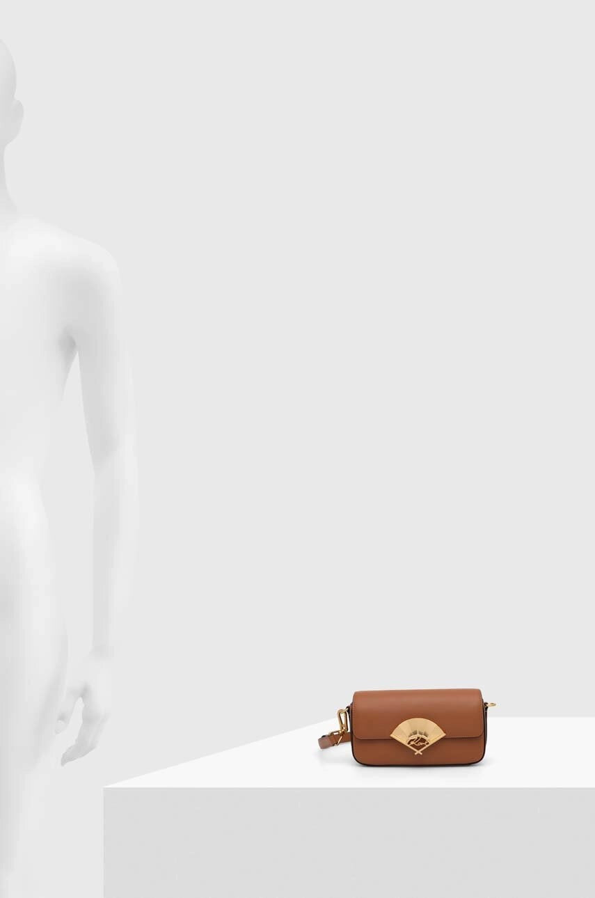 Karl Lagerfeld - Кожена чанта Signature, кафяв