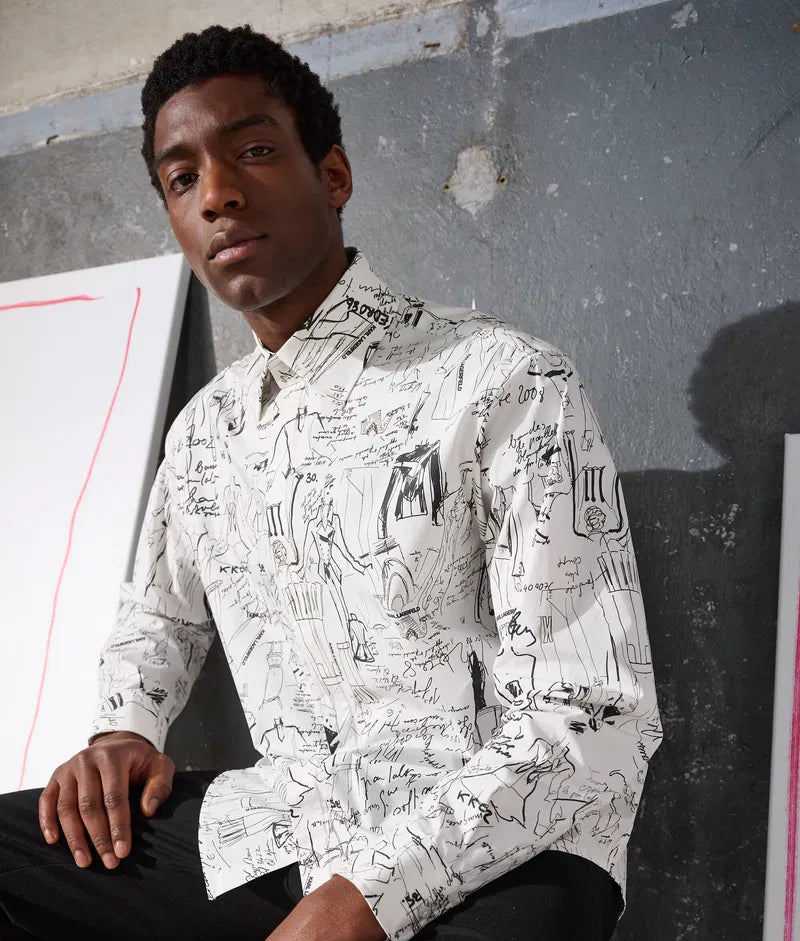 Karl Lagerfeld Риза от органичен памук- Handpicked by Hun Ki