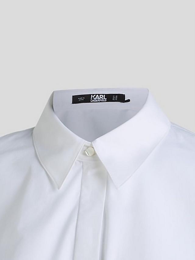 Karl Lagerfeld риза от органичен памук - Poplin Waist бял