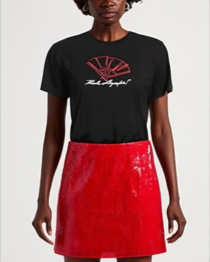 Черна тениска Fan Sketch