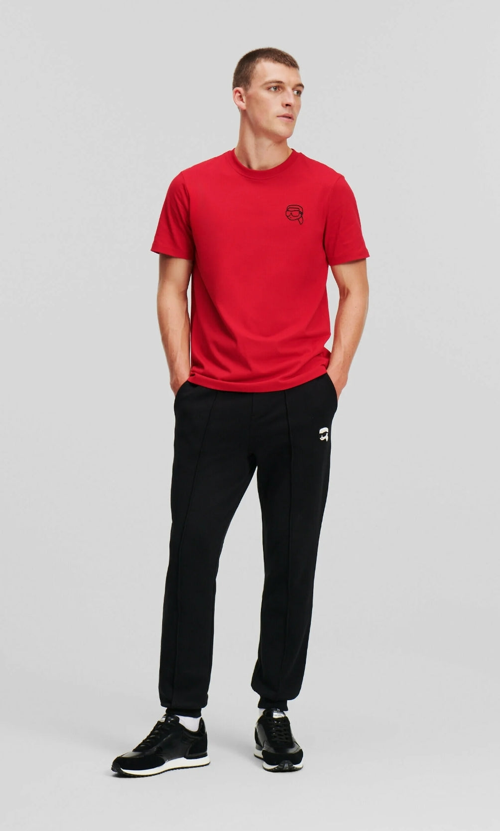 Karl Lagerfeld IKON MINI OUTLINE TEE - Тениска с принт - chili pepper