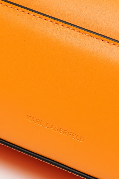 Karl Lagerfeld - малка Кожена чанта Signature, оранжево