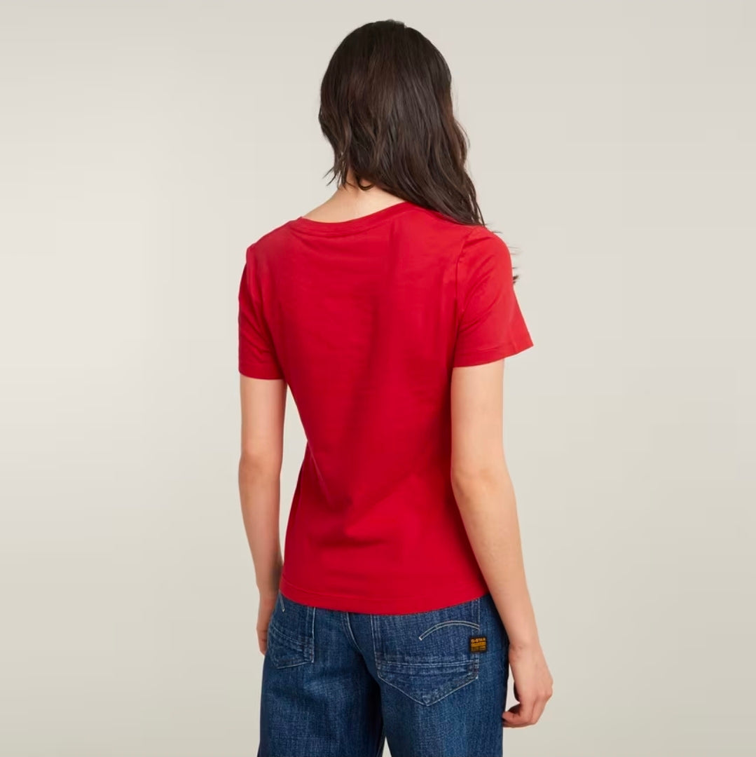 Дамска лъскава тениска G-STAR RAW с надпис G-SCRIPT