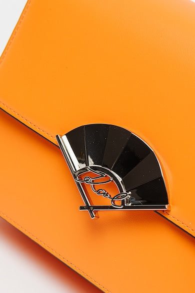 Karl Lagerfeld - Кожена чанта Signature, оранжево