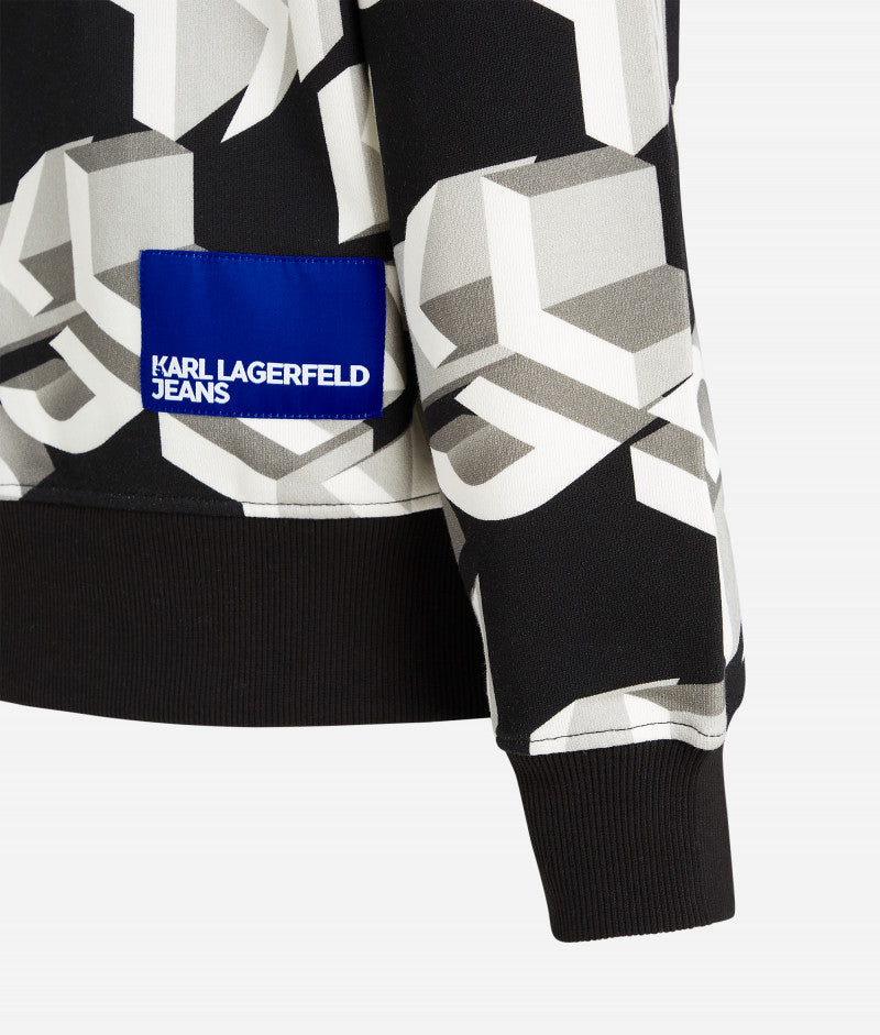 Karl Lagerfeld Jeans Суитшърт с качулка - Relaxed Monogram