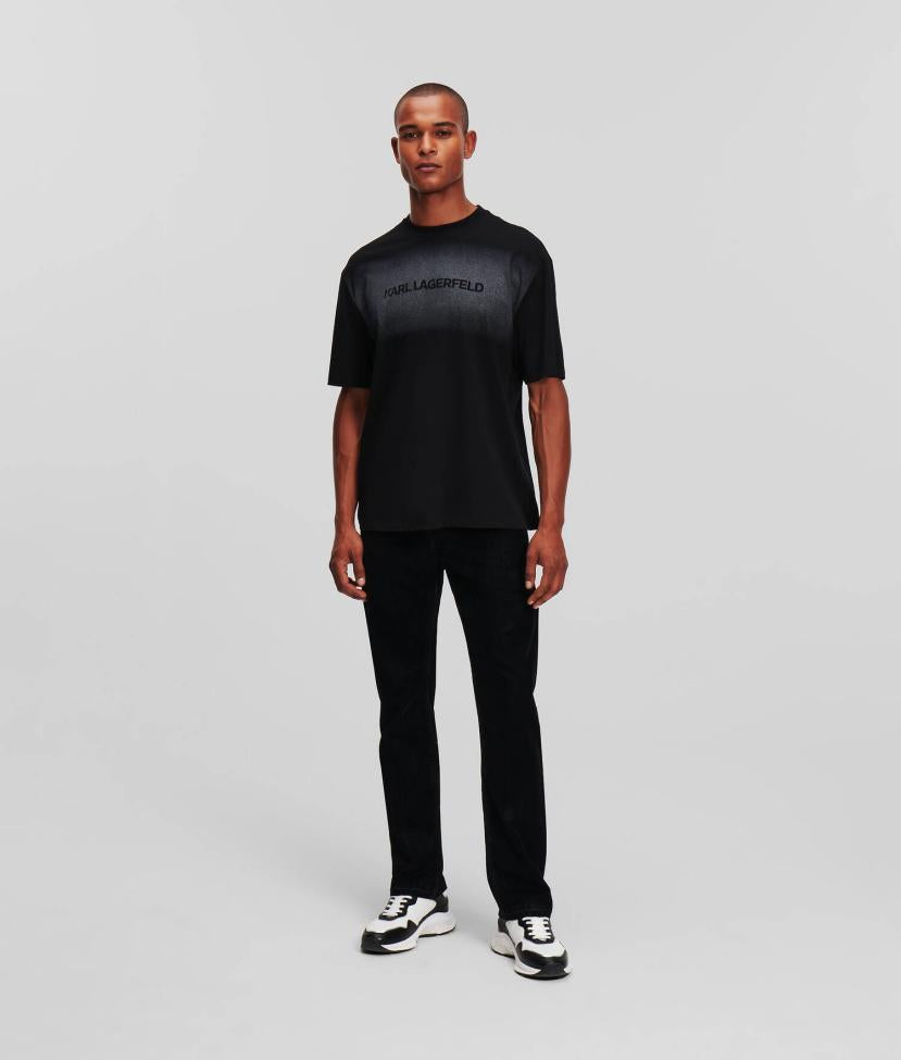 Karl Lagerfeld тениска с принт от органичен памук - Faded Gradient